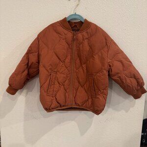 Zara Kids Quilted Brown Bomber Jacket – Size 3-4 Years (104 cm)